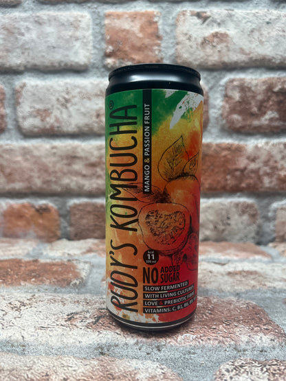 Rudy's Kombucha Passion Fruit & Mango Alcoholvrij - 33 CL