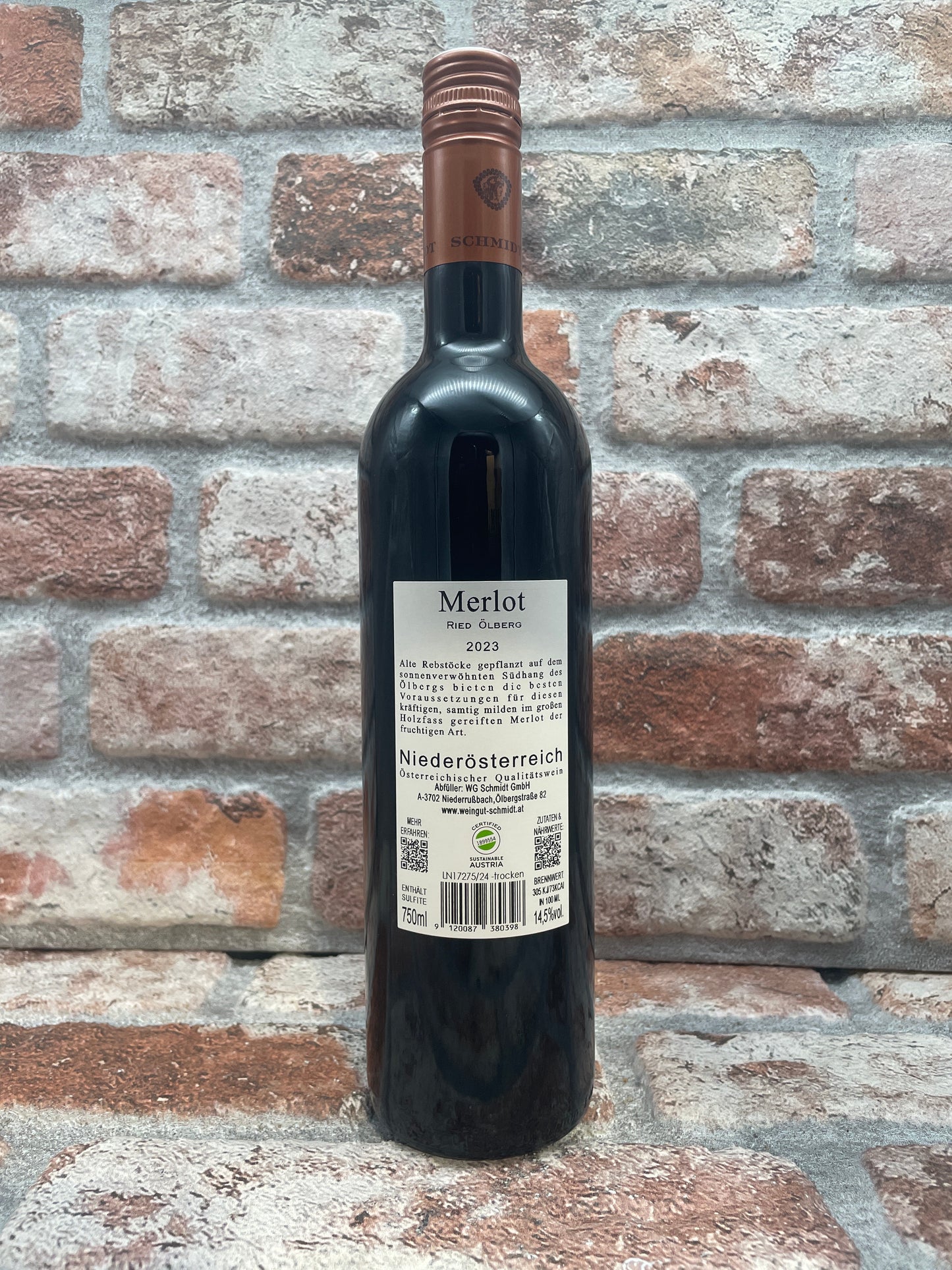 Weingut Schmidt Ried Ölberg Merlot 2023 Wine - 75 CL