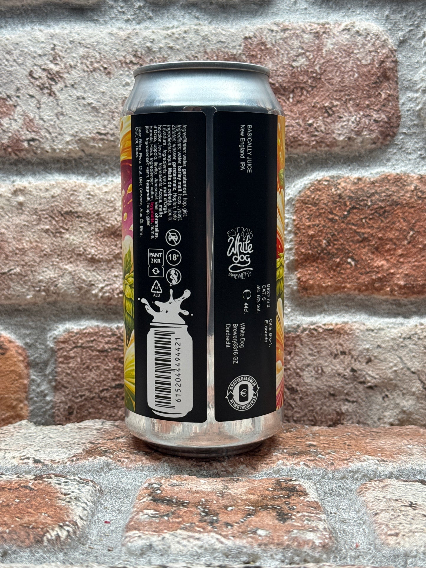 White Dog Brewery Basically Juice (batch 2) Citra, BRU-1, El Dorado IPA - 44 CL