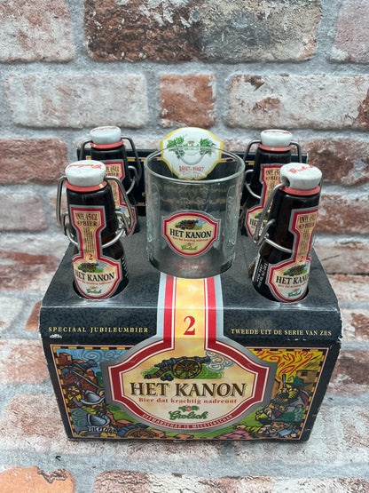 Grolsch Jubilee Beer Set 6 x 4 bottles plus 6 glasses in honor of 100 years of swing-top bottles 1997 - 44 CL