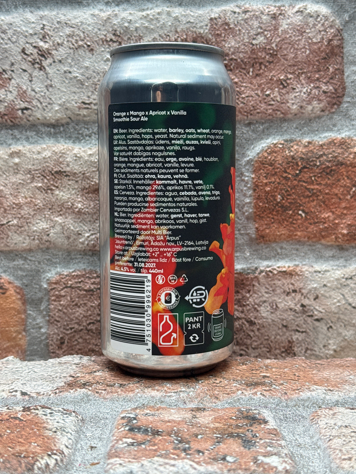 Ārpus Brewing Co. Orange X Mango X Apricot X Vanilla Smoothie Sour Ale - 44 CL