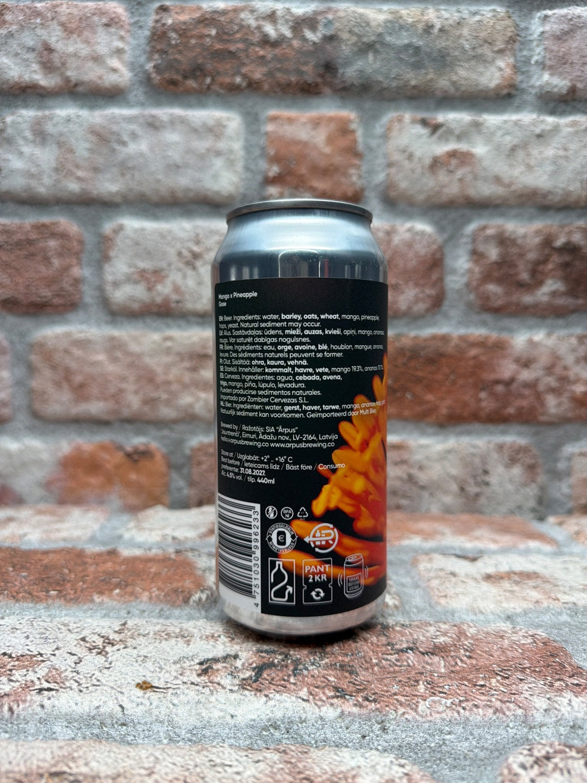 Ārpus Brewing Co. Mango X Pineapple Gose — achterkant