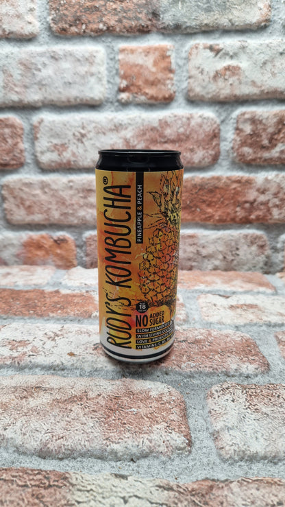 Rudy's Kombucha Pineapple & Peach Kombucha - 33 CL