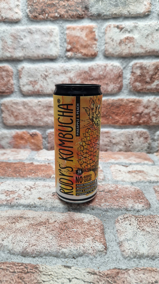 Rudy's Kombucha Pineapple & Peach Kombucha - 33 CL